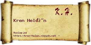 Kren Helén névjegykártya