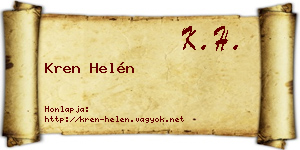 Kren Helén névjegykártya
